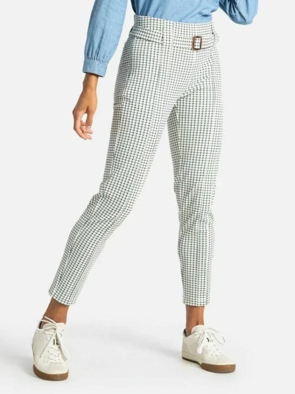 New Betabrand Mosaic High Waist Lite Belted Cropped Dress Pant Yoga Pants Small